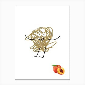 Peach.A work of art. Children's rooms. Nursery. A simple, expressive and educational artistic style. Canvas Print