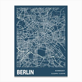 Berlin Blueprint City Map 1 Canvas Print