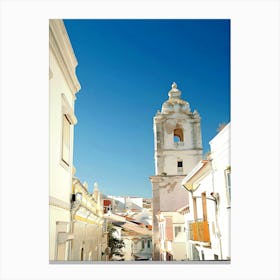 Lagos Town Buildings And Church Bell Tower Canvas Print