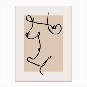 Abstract Minimal Nude Line Art Canvas Print