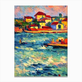 Port Of Pointe À Pitre Guadeloupe Brushwork Painting harbour Canvas Print