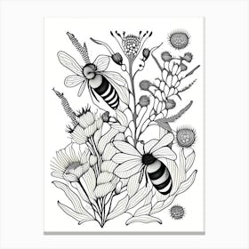 Larva Bees 5 William Morris Style Canvas Print