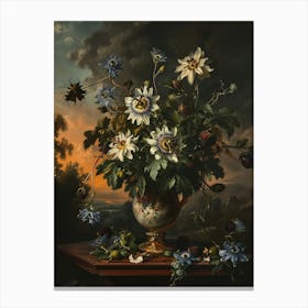 Baroque Floral Still Life Passionflower 4 Canvas Print
