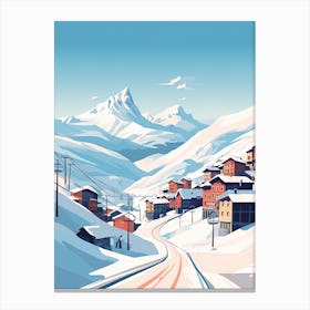 Val Thorens   France, Ski Resort Illustration 1 Simple Style Canvas Print