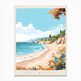 Poster Of Elafonisi Beach, Crete, Greece, Matisse And Rousseau Style 2 Canvas Print