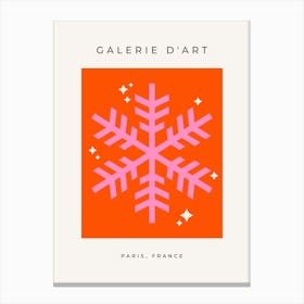 Snowflake Orange And Pink Canvas Print