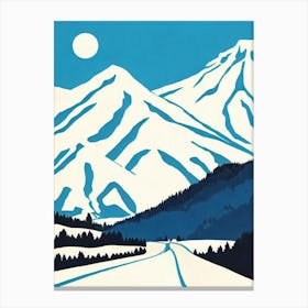 Snowmass, Usa Midcentury Vintage Skiing Poster Canvas Print