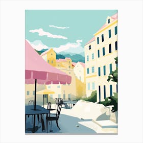 Dubrovnik, Croatia, Flat Pastels Tones Illustration 1 Canvas Print