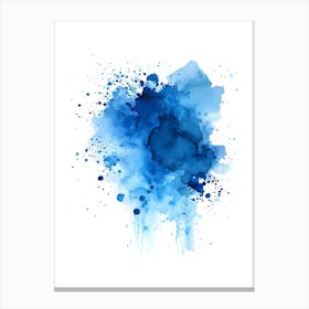 Blue Watercolor Splatter Canvas Print