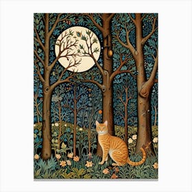 William Morris Cat In The Woods 1 Canvas Print