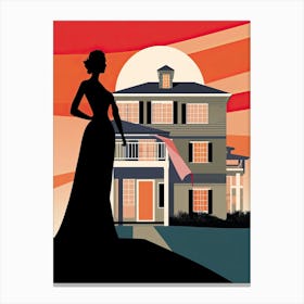 The Hamptons New York, Usa, Bold Outlines 1 Canvas Print