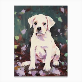 A Bull Terrier, Dog Painting, Impressionist 1 Canvas Print