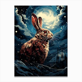 Rabbit In The Moonlight Canvas Print