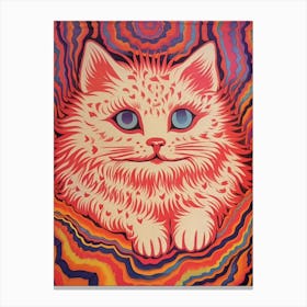 Louis Wain, Kaleidoscope Cat Pink 2 Canvas Print