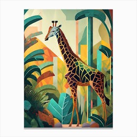 Giraffe In The Jungle 2 Canvas Print