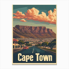 Aihrgdesign A Vintage Travel Poster Of Cape Town Featuring Th Cde277db 8e91 405d A7ed 4bd3e349b374 0 Canvas Print