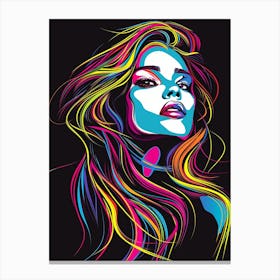 Colorful Woman'S Face Canvas Print