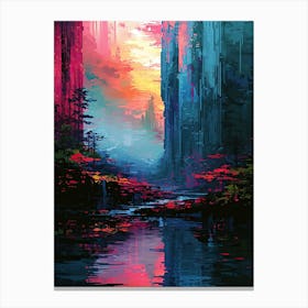 Dotted Dewdrops | Pixel Art Series Canvas Print