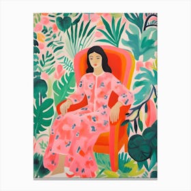 Girl In Pink Canvas Print