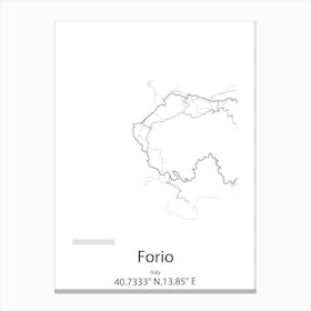 Forio,Italy Minimalist Map Canvas Print