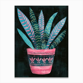 Pink Potted Plant Canvas Print