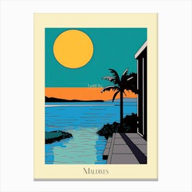Poster Of Minimal Design Style Of Maldives 4 Canvas Print