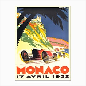 1932 Monaco Grand Prix Race Canvas Print