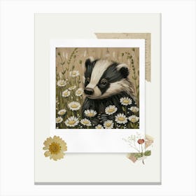 Scrapbook Baby Badger Fairycore Painting 2 Canvas Print