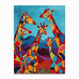 Colourful Geometric Giraffe Canvas Print