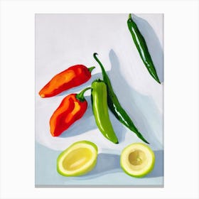 Jalapeno Pepper Tablescape vegetable Canvas Print
