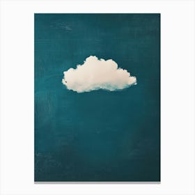 Cloud Wall Art Painting Teal Blue Sky Print Canvas Print