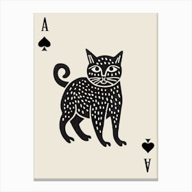 Playing Cards Cat 1 Black And White 2 Canvas Print