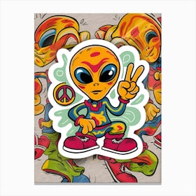 Peace Sign Sticker Canvas Print