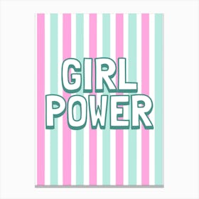 Girl Power Pink and Teal Canvas Print