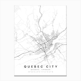 Quebec City Quebec Canada White Map Canvas Print