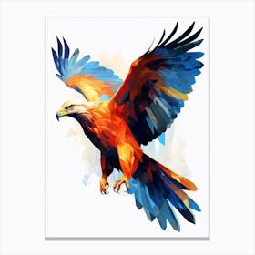 Colourful Geometric Bird Red Tailed Hawk 3 Canvas Print
