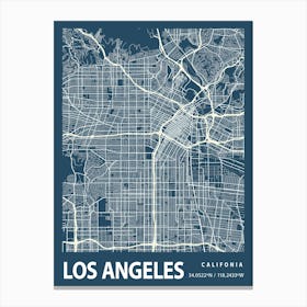 Los Angeles Blueprint City Map 1 Canvas Print