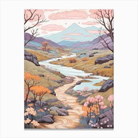 Laugavegur Iceland 3 Hike Illustration Canvas Print