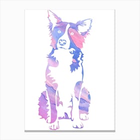 Animal Negative Space ― Dog Purple Canvas Print