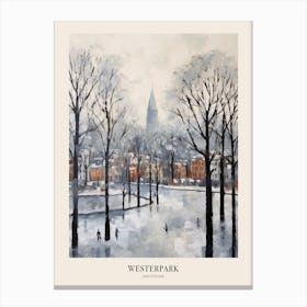 Winter City Park Poster Westerpark Amsterdam Netherlands 3 Canvas Print