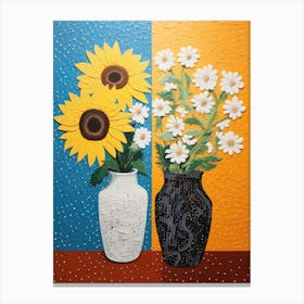 Sunflowers In Vases Canvas Print