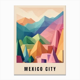 Mexico City Travel Poster Low Poly (31) Canvas Print