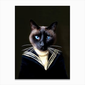 Dorus The Crosseyed Siamese Sailor Pet Portraits Canvas Print