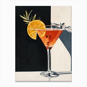 Retro Rendezvous: Mid-Century Libations Coctail Canvas Print