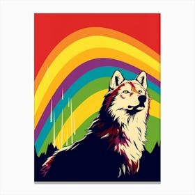 Tundra Wolf Retro Film Colourful 2 Canvas Print