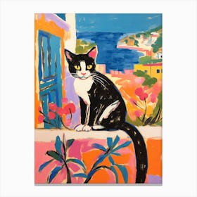 Painting Of A Cat In Ibiza Spain 4 Canvas Print