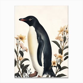 Adlie Penguin Saunders Island Vintage Botanical Painting 2 Canvas Print