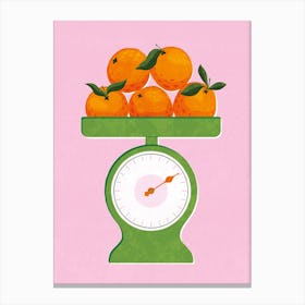 Oranges On Scales Canvas Print