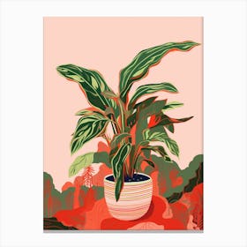 Boho Plant Painting Chinese Evergreen 4 Canvas Print