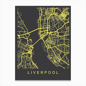 Liverpool Map Neon Canvas Print